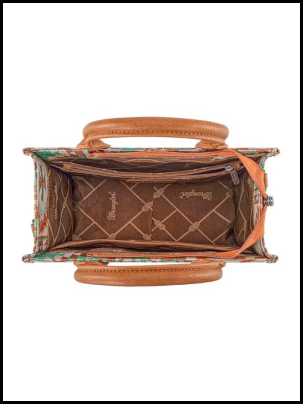 Western Aztec Tote Bag with Leather Handles & Guitar Strap
